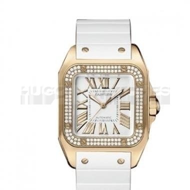 Cartier Santos WM50450M Ladies Automatic White Swiss ETA 2824