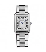 Cartier TANK SOLO W5200014 Ladies Quartz Silver White Swiss ETA Quartz