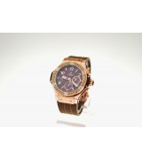 Swiss Hublot Big Bang replica Brown 44mm 18k King Gold Diamond Bezel20524