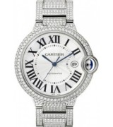 Cartier Ballon Bleu WE902006 Mens Automatic Silver Swiss ETA 2824 Full Diamonds