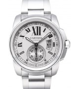  Cartier Callibre De Cartie W7100015 Mens Automatic White Swiss ETA 2824