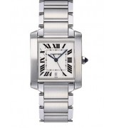 Cartier TANK W51002Q3 Mens Automatic Silver Swiss ETA 2824