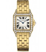 Cartier Santos WF9002Y7 Ladies Quartz Silver Swiss ETA Quartz 