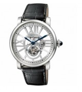 Cartier Rotonde W1580031 Mens Automatic Silver White Swiss ETA 2824