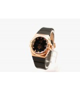 Replica Omega 35mm Lady Constellation Black Rubber Band20669