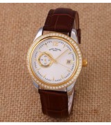 Patek Philippe Grand Complication Automatic Swiss Genuine Leather Strap Diamond Bezel 