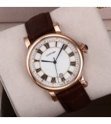 IWC Portofino Mens Automatic White Dial Brown Leather Strap Swiss ETA 2892