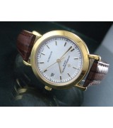 Vacheron Constantin Patrimony Swiss 2824 Automatic White Dial Stick Markers Gold