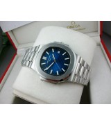 Patek Philippe Nautilus Swiss 2824 Automatic Blue Dial Stick Markers