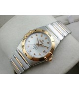 Omega Constellation Chronometer Swiss 2824 Ladies Automatic Rose Gold Roman Numeral Markers