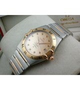 Omega Constellation Chronometer Swiss 2824 Ladies Automatic Rose Gold Roman Numeral Markers