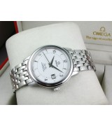 Omega De Ville Swiss 2824 Mens Automatic White Dial Triangle Numeral Markers