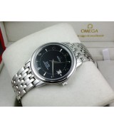 Omega De Ville Swiss 2824 Mens Automatic Black Dial Triangle Numeral Markers