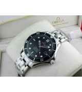 Omega Seamaster Swiss 2824 Mens Automatic Black Dial Stick Dot Markers