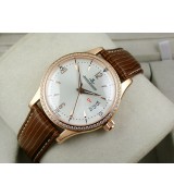 Jaeger LeCoultre Swiss 2824 Automatic White Dial Diamond Bezel Rose Gold