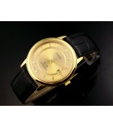 Omega De Ville Swiss 2824 Mens Automatic Gold Dial Stick Markers Gold