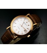 Vacheron Constantin Patrimony Swiss 2824 Automatic White Dial Stick Markers Rose Gold 