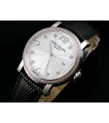 Patek Philippe Grand Complications Swiss 2824 Ladies Automatic White Dial Diamond Markers