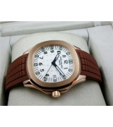 Patek Philippe Aquanaut Swiss 2824 Automatic White Dial Stick Numeral Markers Rose Gold