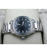 Patek Philippe Aquanaut Swiss 2824 Automatic Black Dial Stick Numeral Markers Steel Bracelet