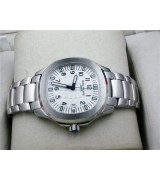 Patek Philippe Aquanaut Swiss 2824 Automatic White Dial Stainless Steel Strap