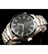 Omega Seamaster Swiss 2824 Mens Automatic Black Dial Stick Markers