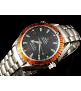 Omega Seamaster Swiss 2824 Mens Automatic Black Dial Stick Markers