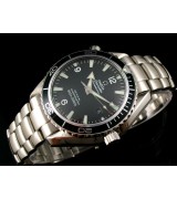 Omega Seamaster Swiss 2824 Mens Automatic Black Dial Stick Markers