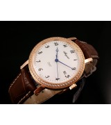 Breguet Classique Swiss 2824 Automatic White Dial Diamond Bezel Rose Gold