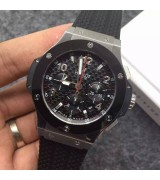 Hublot Big Bang Chronograph Black Dial Black Rubber Strap