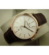 Vacheron Constantin Patrimony Swiss 2824 Automatic White Dial Stick Markers Rose Gold