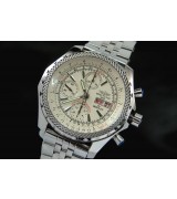 Breitling Bentley Chronograph Swiss 7750 Mens Automatic White Dial Day-Date