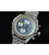 Breitling Bentley Chronograph Swiss 7750 Mens Automatic Blue Dial