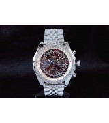 Breitling Bentley Chronograph Swiss 7750 Mens Automatic Red Dial