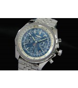 Breitling Bentley Chronograph Swiss 7750 Mens Automatic Blue Dial