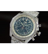 Breitling Bentley Chronograph Swiss 7750 Mens Automatic Blue Dial