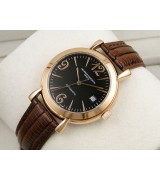 Vacheron Constantin Patrimony Swiss 2824 Automatic Black Dial Stick Numeral Markers Rose Gold