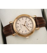 Vacheron Constantin Patrimony Swiss 2824 Automatic Rose Gold Dial Stick Markers Rose Gold