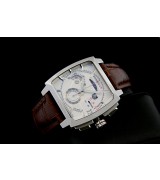 Tag Heuer Monaco Swiss 7750 Mens Quartz  White Dial