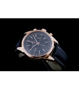 Breitling 1884 Swiss 7750 Mens Automatic Black  Dial Rose Gold