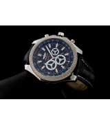 Breitling Bentley Swiss 7750 Mens Automatic Blue Dial Black