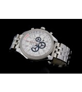 Breitling Bentley Swiss 7750 Mens Automatic White Dial Stainless Steel