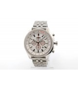 Breitling Bentley Swiss 7750 Mens Automatic White Dial Stainless Steel