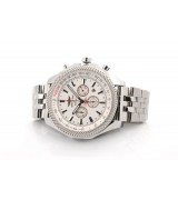 Breitling Bentley Swiss 7750 Mens Automatic White Dial Black Ring