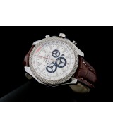 Breitling Bentley Swiss 7750 Mens Automatic White Dial Brown