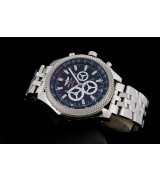 Breitling Bentley Swiss 7750 Mens Automatic Blue Dial Stainless Steel