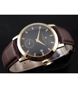 Vacheron Constantin Patrimony Swiss 2824 Automatic Black Dial Sub-Dial Diamond Markers Gold