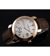 Vacheron Constantin Patrimony Swiss 2824 Automatic White Dial Stick Markers Rose Gold 