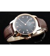 Omega Seamaster Swiss 2824 Mens Automatic Black Dial Sub-Dial Numeral Triangle Markers Rose Gold
