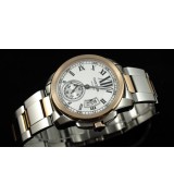 Cartier Calibre De Cartier Swiss 2824 Automatic White Dial Roman Numeral Markers Gold